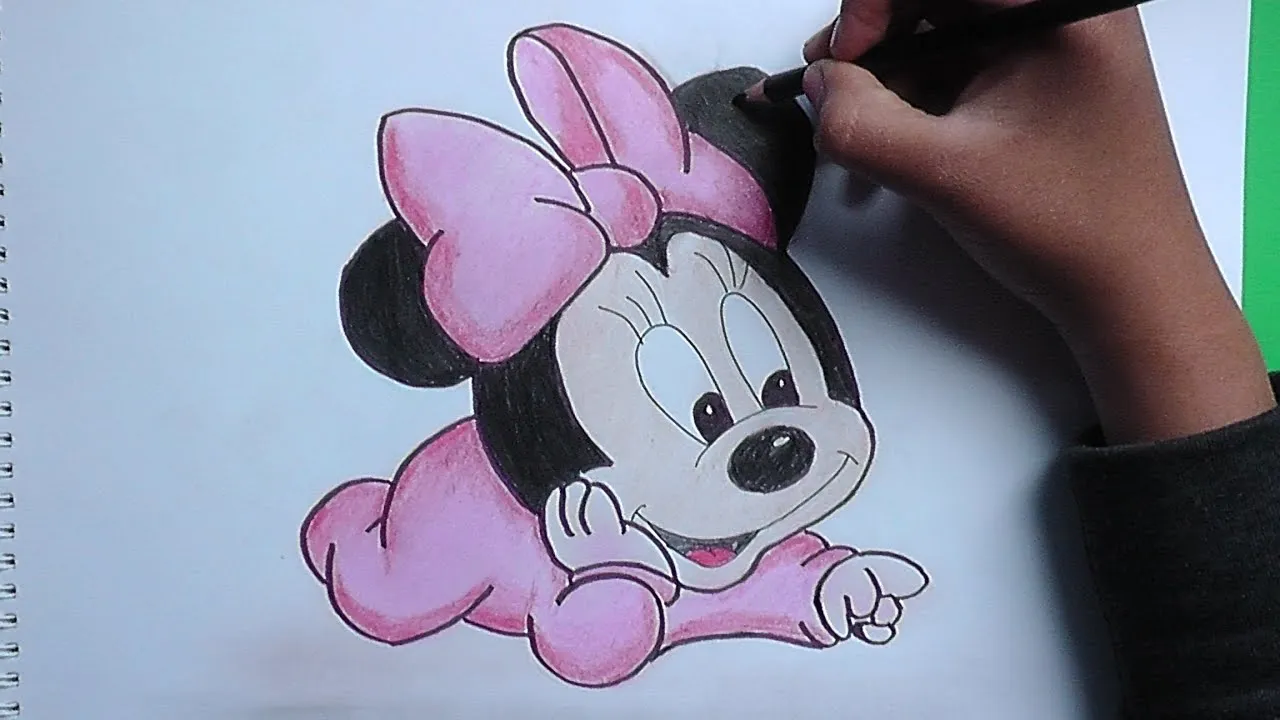 Dibujando y pintando Bebe Minnie (Mickey Mouse) - Minnie Baby ...