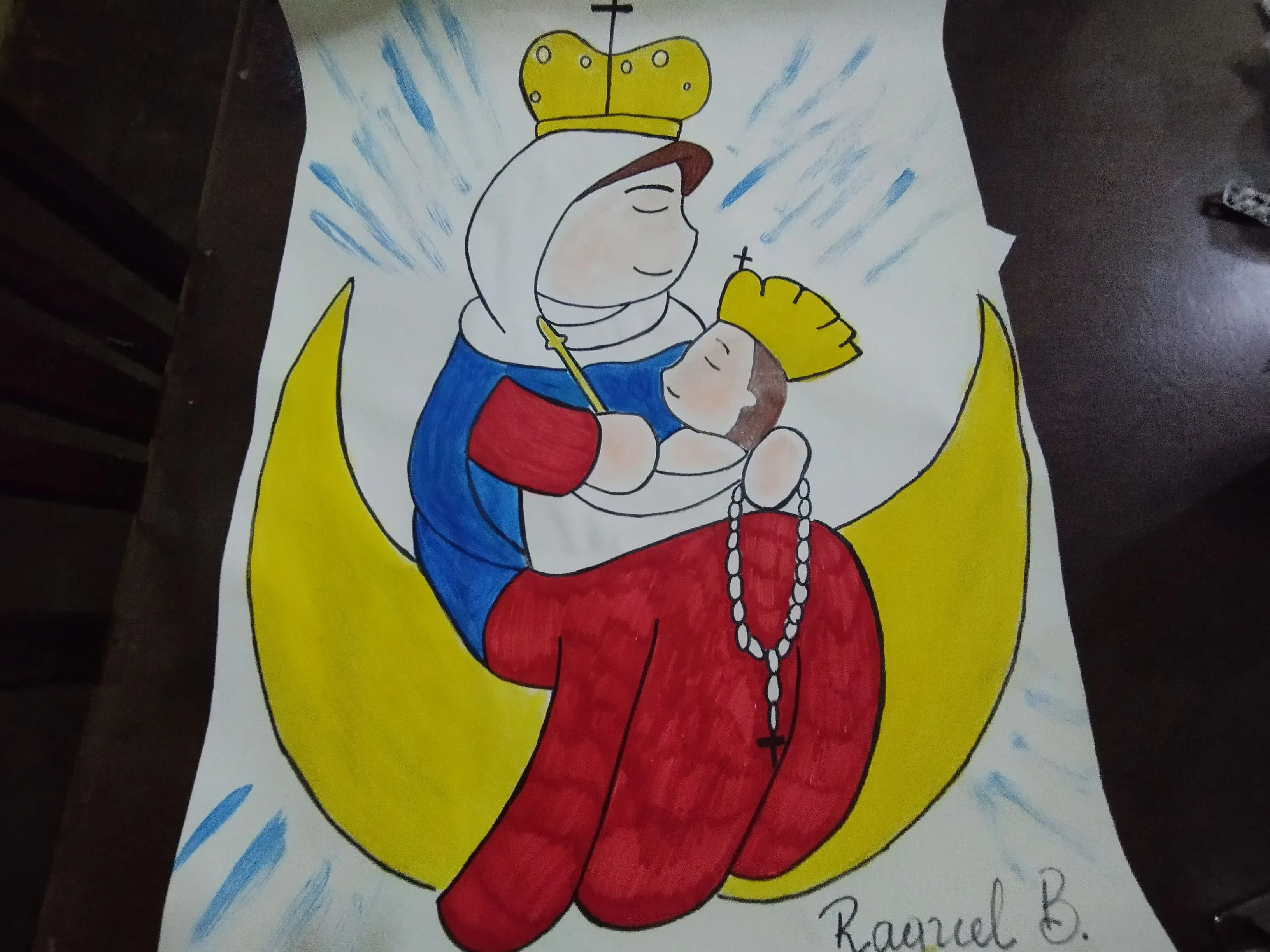 Dibujando la Virgen Chiquinquira para mi hija 12/11/22 — Steemit