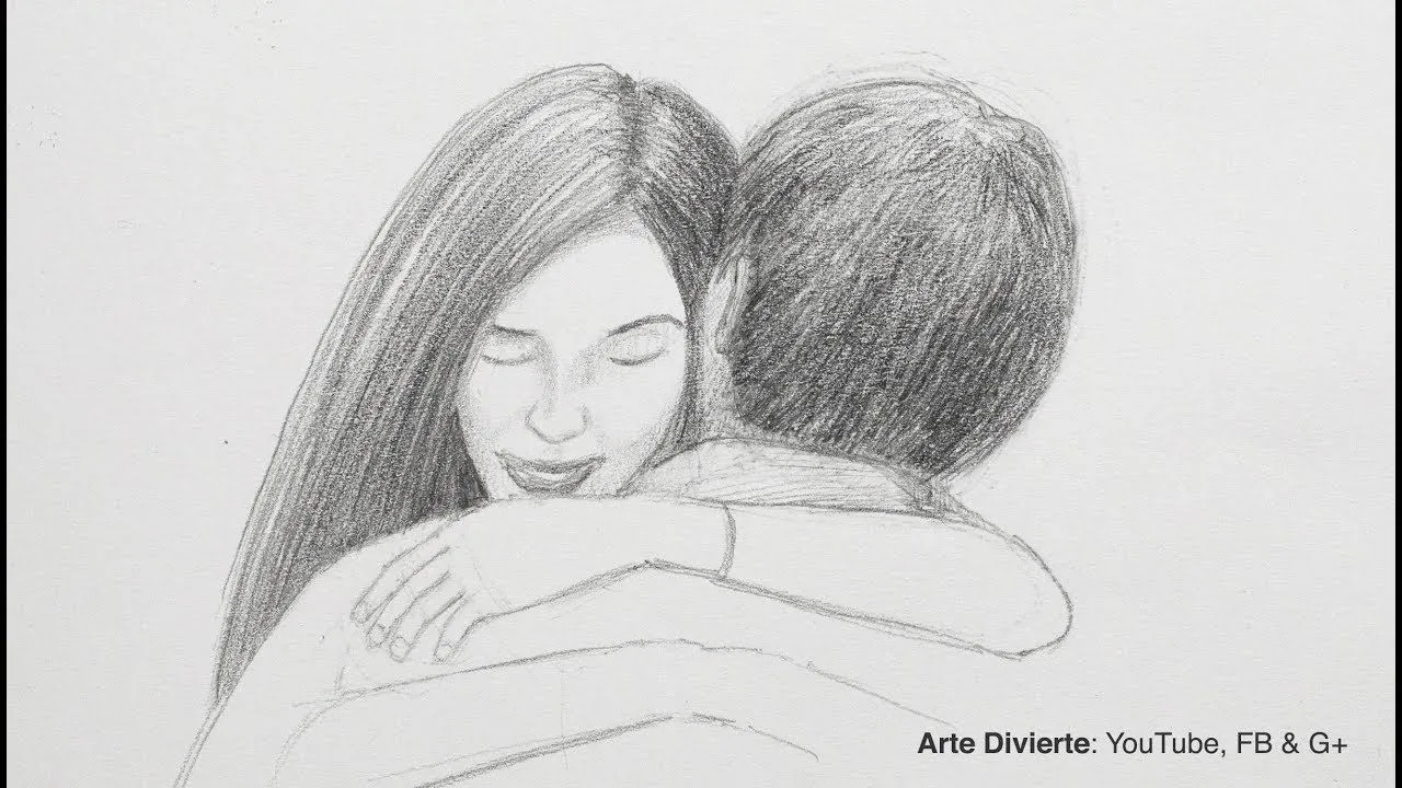 Cómo dibujar un abrazo - Tarjeta para el dia del amor y la amistad - YouTube