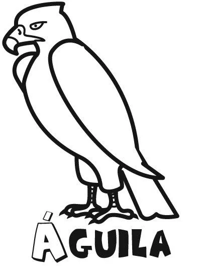 Imprimir: Dibujo infantil de un águila para que los niños pinten