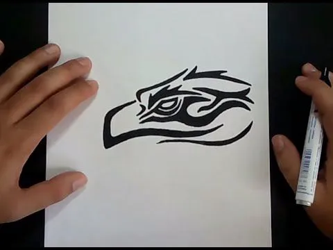 Como dibujar un aguila tribal paso a paso | How to draw a tribal ...