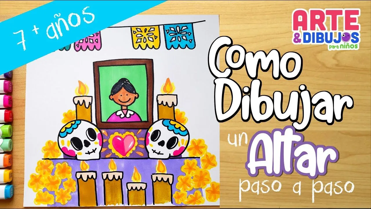 Como dibujar un ALTAR DE MUERTOS fácil | Arte y Dibujos para Niños - YouTube