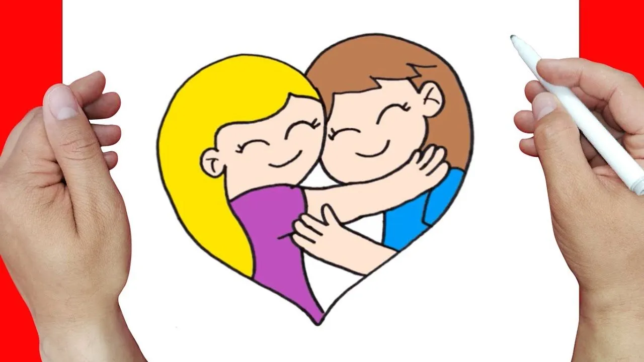 Como dibujar dos amigas en un corazon para el dia del amor y la amistad -  YouTube