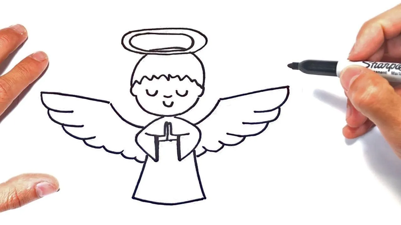 Cómo dibujar un Angel Paso a Paso | Dibujo de Angel - YouTube