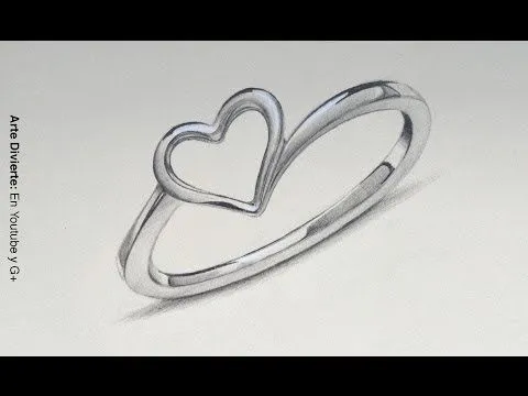 Cómo dibujar un anillo de plata con un corazón - Arte Divierte ...