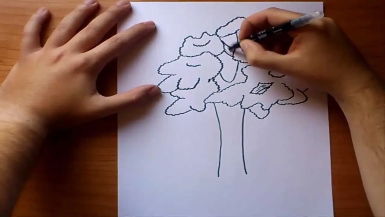 Como dibujar un arbol paso a paso 2 | How to draw a tree 2 - YouTube