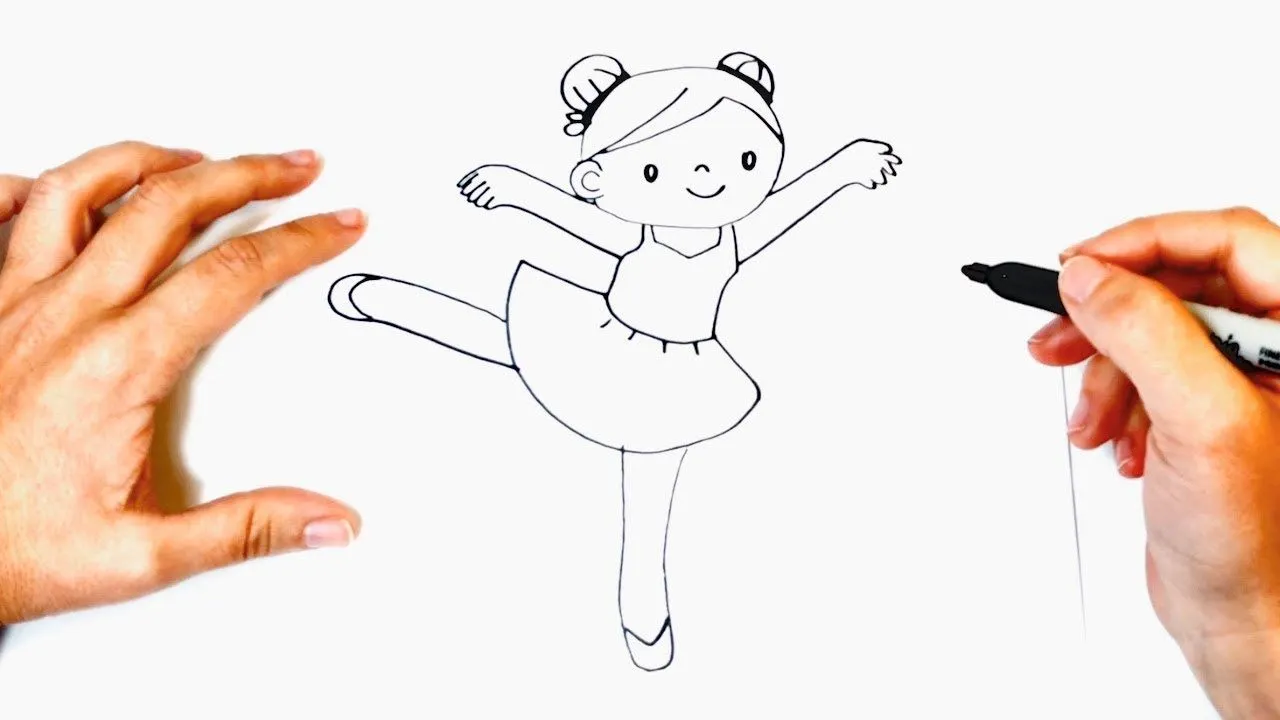 Cómo dibujar una Bailarina paso a paso | Dibujos Fáciles - YouTube