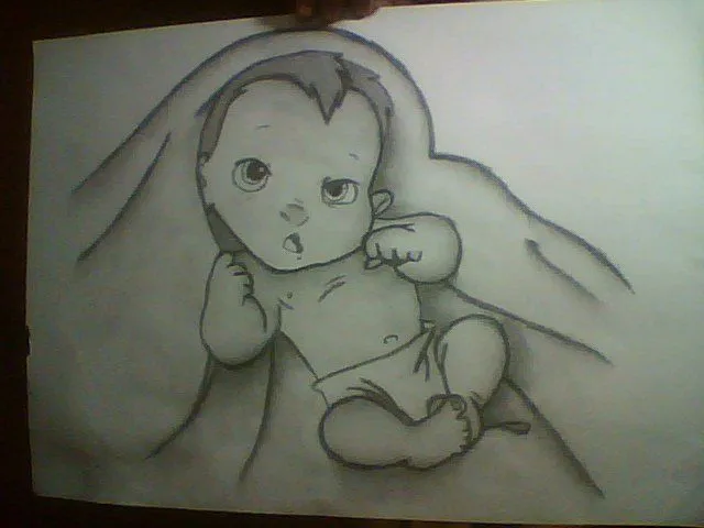 Dibujo de bebé a lapiz - Imagui
