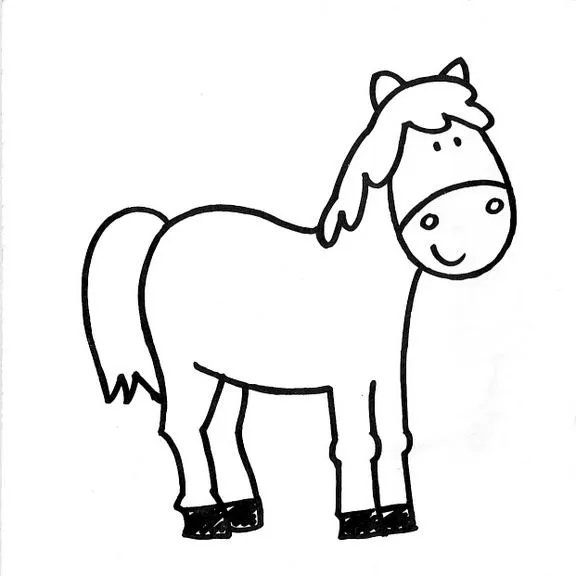 Dibujo facil de un caballo - Imagui
