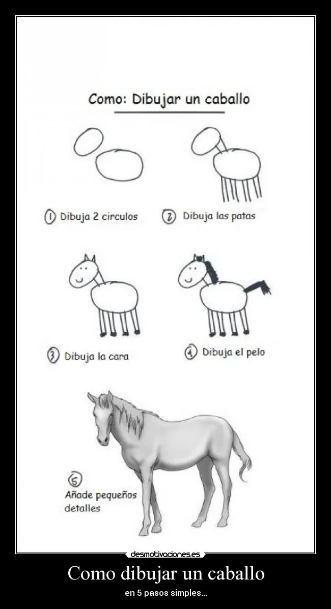 Cómo dibujar un caballo superdetallado en 5 sencillos pasos ;)