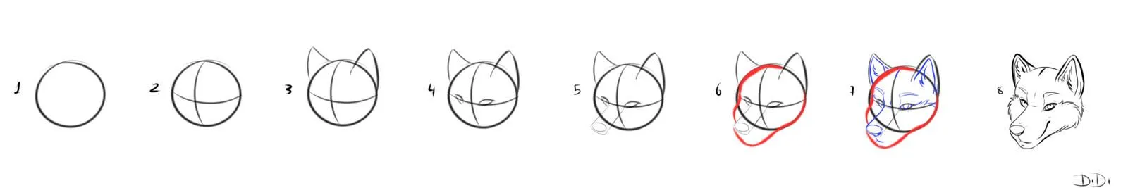 Como dibujar la cabeza de un lobo - Imagui