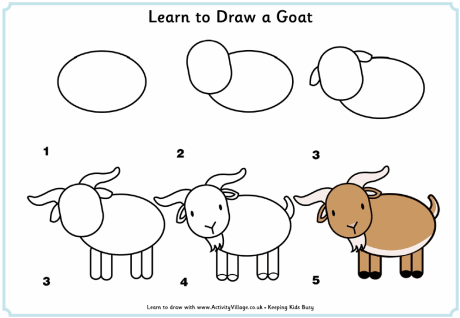 Dibujar una cabra en 6 pasos | COMO DIBUJAR ANIMALES | Pinterest ...