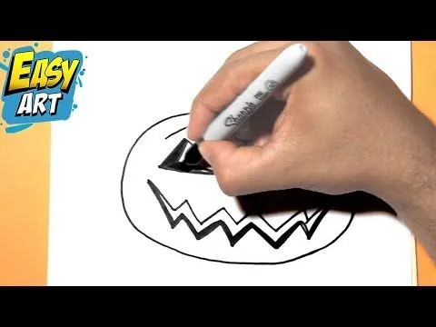como dibujar una calabaza halloween - how to draw a halloween ...