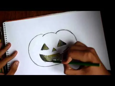 Como dibujar una calabaza de Halloween en Tiempo real - YouTube
