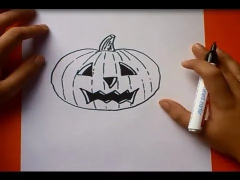 Como dibujar una calabaza paso a paso | How to draw a pumpkin ...