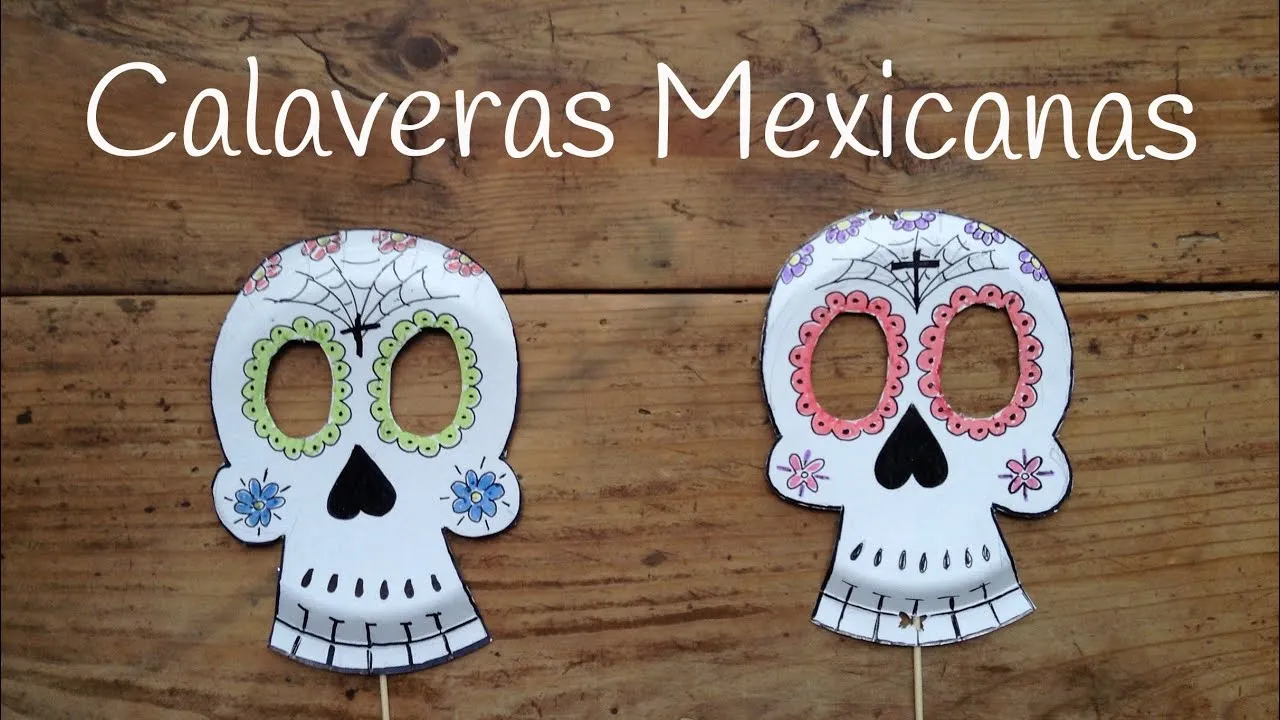 Cómo dibujar CALAVERAS MEXICANAS | Manualidades para niños con PLATOS DE  PAPEL - YouTube