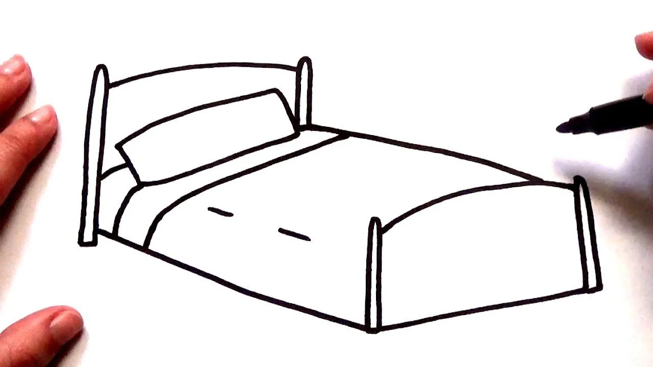 Cómo dibujar UNA CAMA paso a paso para niños - dibujo de una cama - YouTube