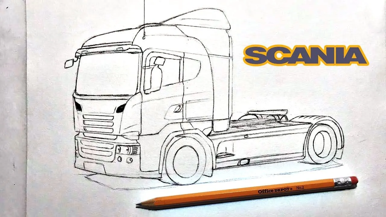Como Dibujar un Camión A LAPIZ ( scania ) DIBUJOS FACILES - YouTube