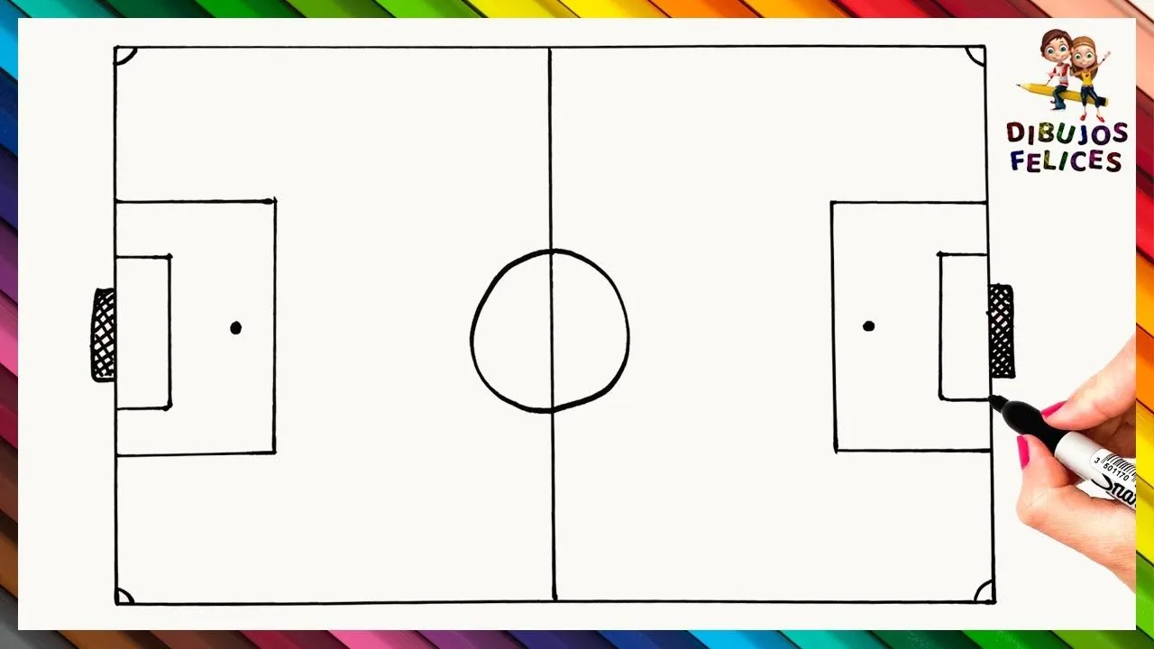 Cómo Dibujar Un Cancha De Futbol Paso A Paso Y Fácil ⚽ - YouTube