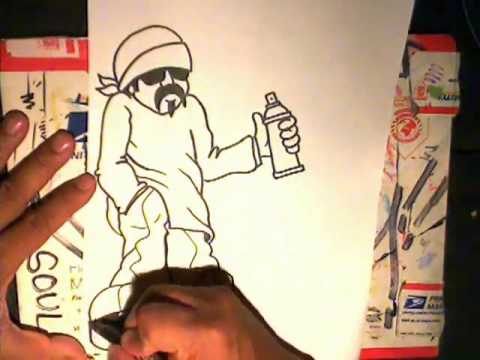 Como Dibujar un CHOLO How to draw a gangsta with a spraycan BY ...