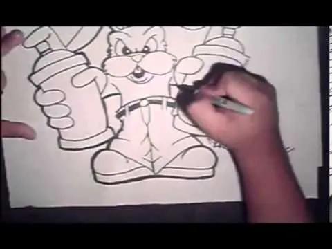 Como dibujar conejo graffitero paso a paso - YouTube