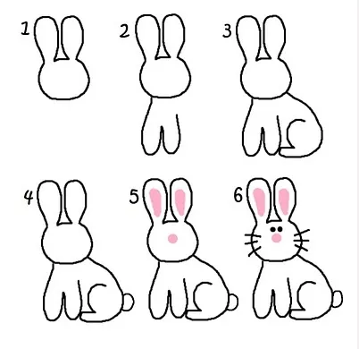 Como dibujar un conejo de pascua paso a paso - Imagui