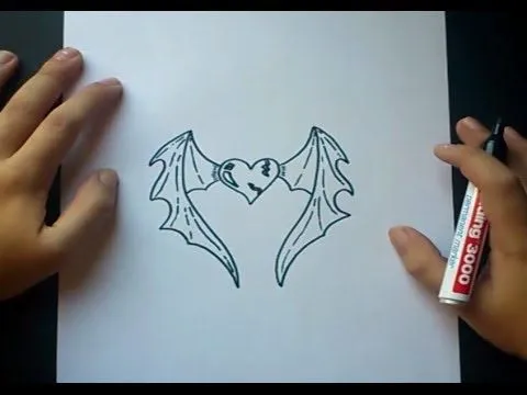 Como dibujar un corazon con alas paso a paso | How to draw a ...