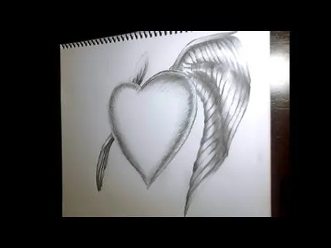 como dibujar un corazon con alas - YouTube