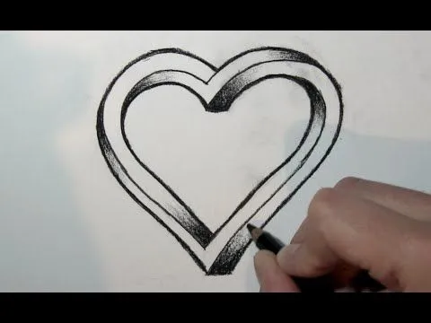Cómo dibujar un corazón en 3D / hacer corazones a lapiz - Imagui