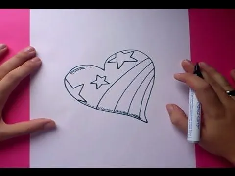 Como dibujar un corazon paso a paso 3 | How to draw a heart 3 ...