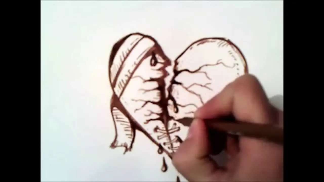 como dibujar un corazon roto paso a paso | como dibujar un corazon ...