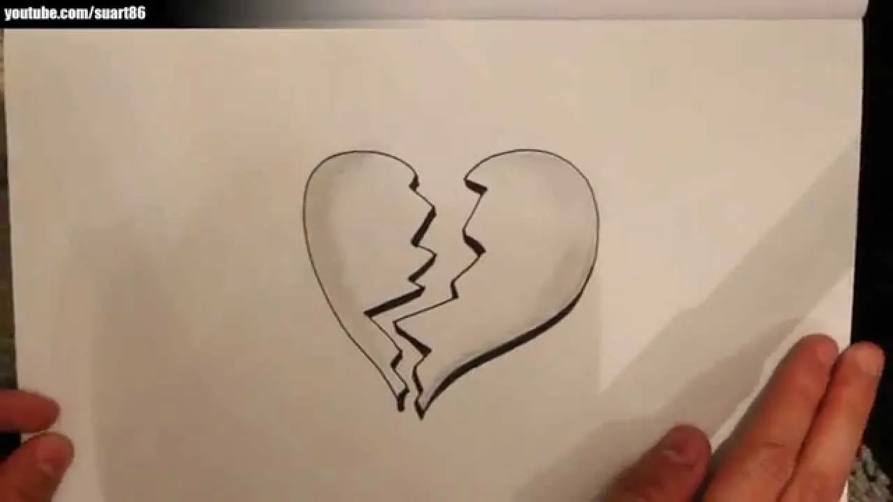 Como dibujar un corazon roto - YouTube