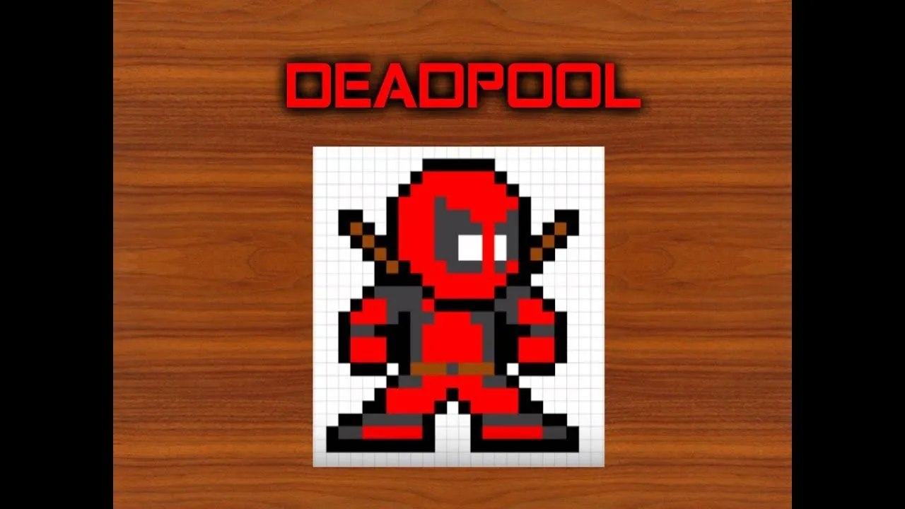 Como dibujar a Deadpool | Para Minecraft | Pixel Art | 8 Bits ...