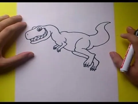 Como dibujar un dinosaurio paso a paso 6 | How to draw a dinosaur ...