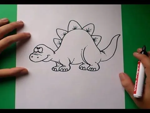Como dibujar un dinosaurio paso a paso 5 | How to draw a dinosaur ...