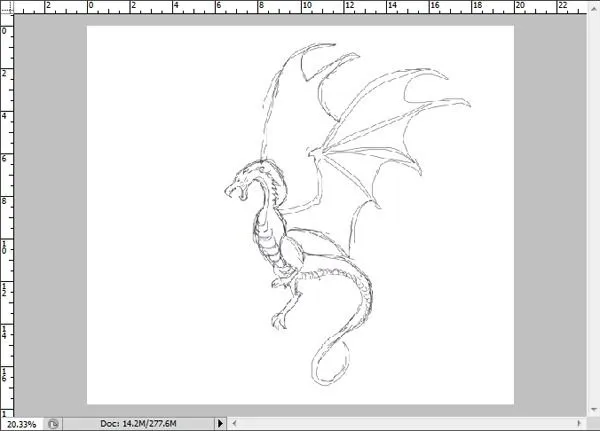 Cómo dibujar un dragón de fantasía photoshop Parte 1 - Fornewssites!