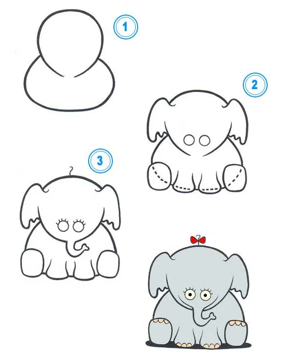 Cómo dibujar un elefante de dibujos animados? ¿Cómo dibujar ...