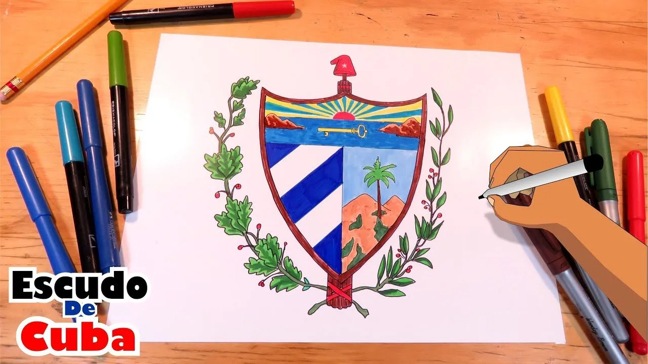 Cómo dibujar el escudo nacional de Cuba - YouTube