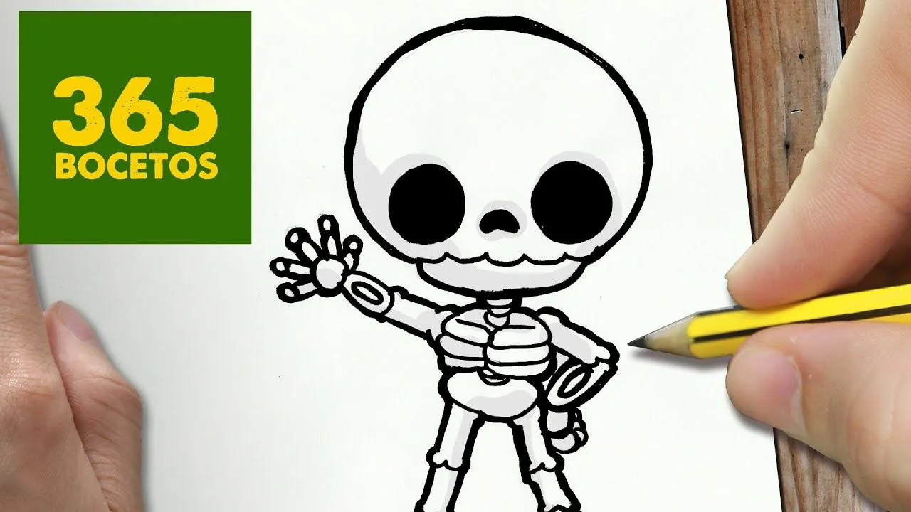 COMO DIBUJAR ESQUELETO KAWAII PASO A PASO - Dibujos kawaii faciles - How to  draw a skeleton - YouTube