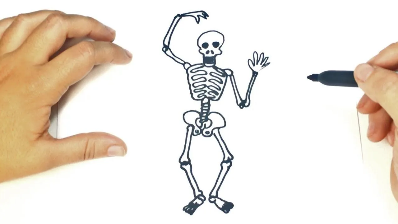 Cómo dibujar un Esqueleto paso a paso | Dibujo fácil de Esqueleto - YouTube