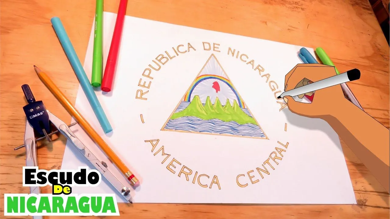 Cómo dibujar fácil el escudo nacional de Nicaragua - YouTube