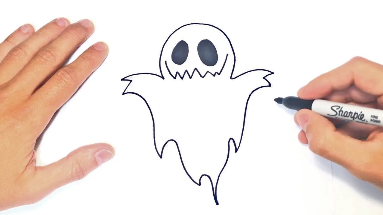 Cómo dibujar un Fantasma Paso a Paso | Dibujo de Fantasma - YouTube
