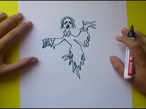 Como dibujar un fantasma paso a paso 2 | How to draw a ghost 2 ...