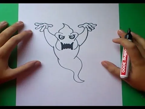 Como dibujar un fantasma paso a paso 4 | How to draw a ghost 4 ...