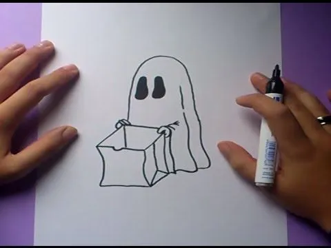 Como dibujar un fantasma paso a paso 6 | How to draw a ghost 6 ...