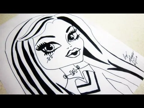 Cómo dibujar a Frankie de Monster High (dibujo rapido, nivel ...