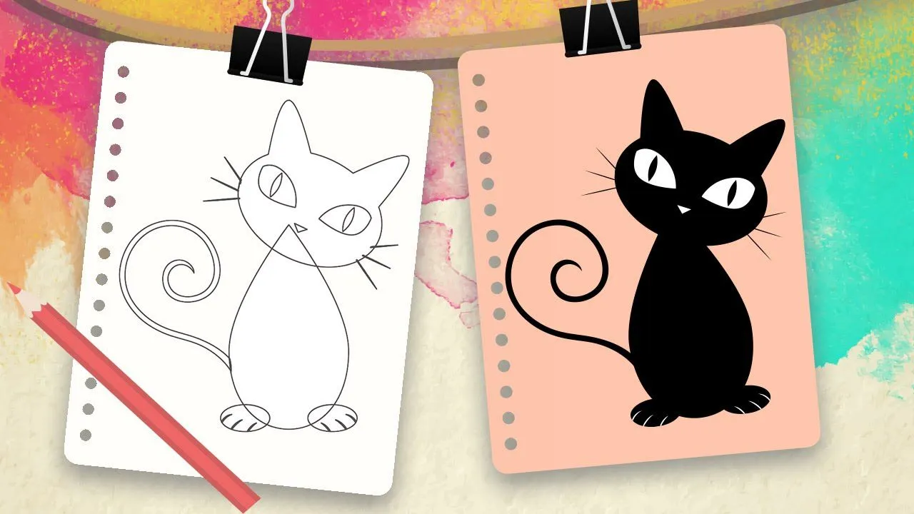 Cómo dibujar un gato para niños – Dibujos fáciles de animales ...