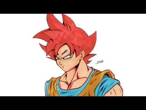 Como dibujar a Goku SSJ DIOS (ROJO)/ How to Draw Goku ssj GOD (RED ...