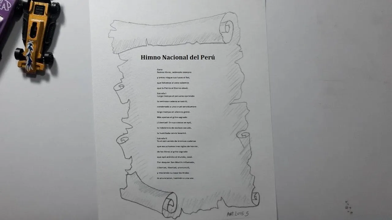 Cómo dibujar el Himno Nacional del Perú - YouTube