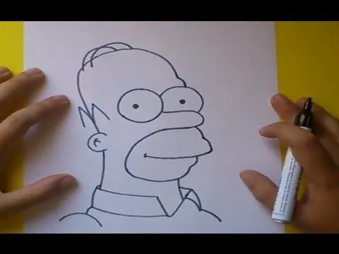 Como dibujar a Homer simpson paso a paso - Los Simpsons | How to ...